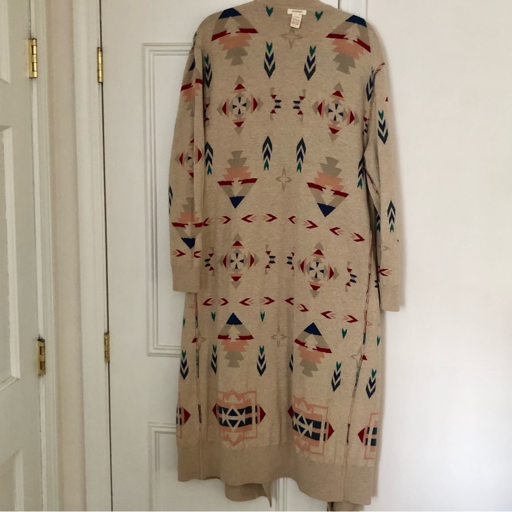Sundance Southwestern Geometric open front cardigan sweater Duster Knit - Picture 10 of 13